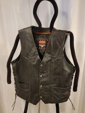 Interstate Leather Black Vest XL